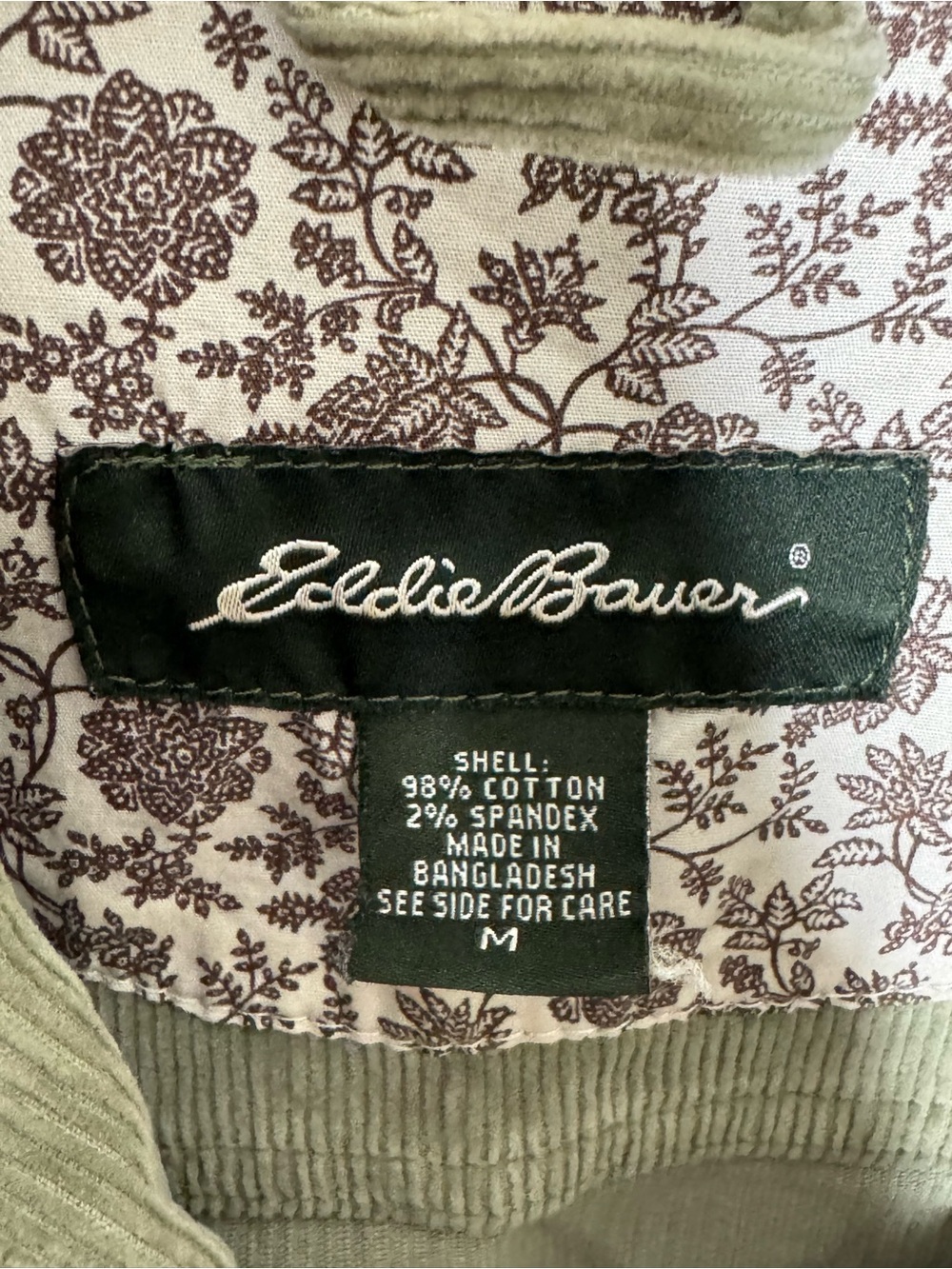 Eddie Bauer Olive Corduroy Jacket - Women’s - Picture 3 of 6